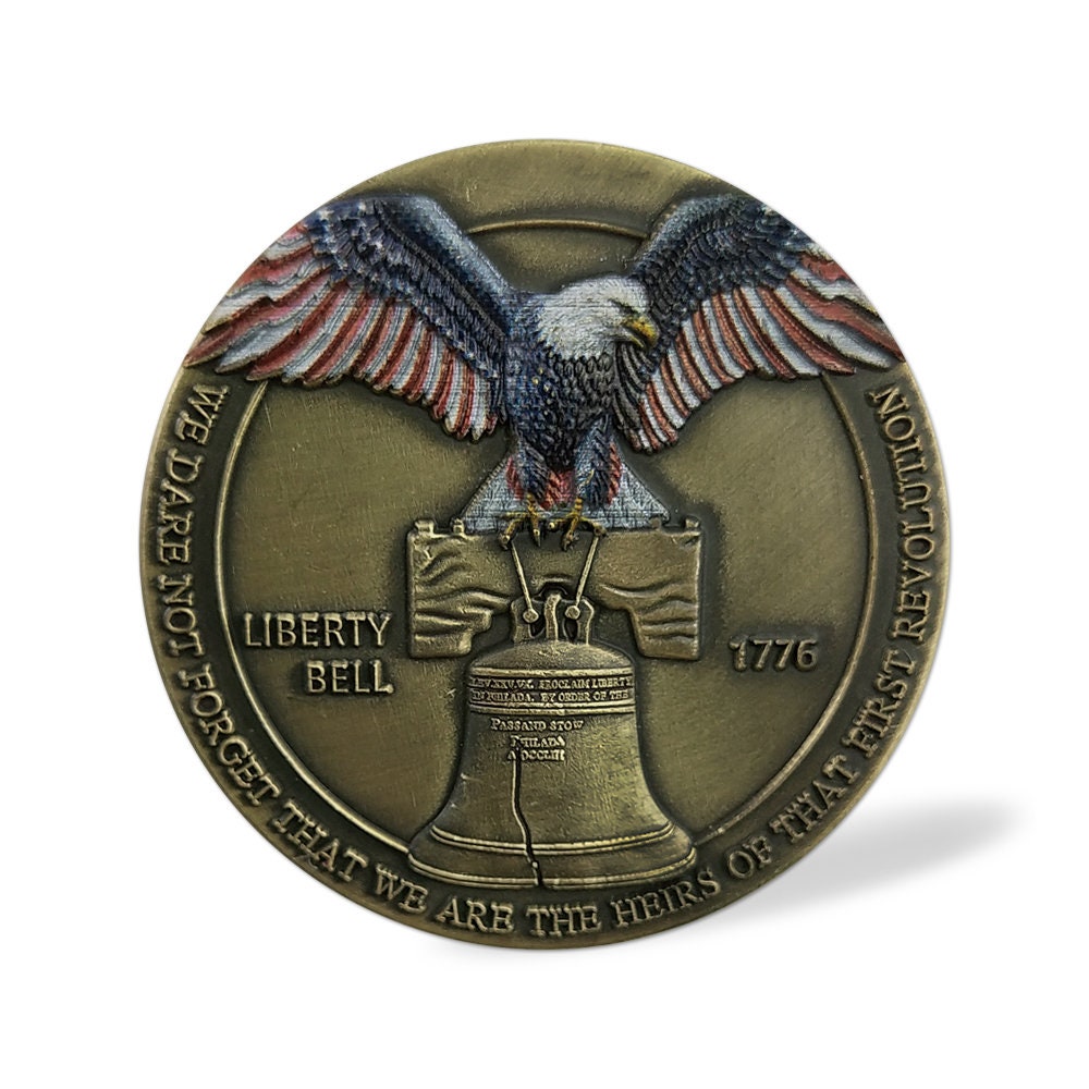Liberty Bell Challenge Coin Dont Tread On Me President Kennedy Collectible/gift for Him for father decowoodo