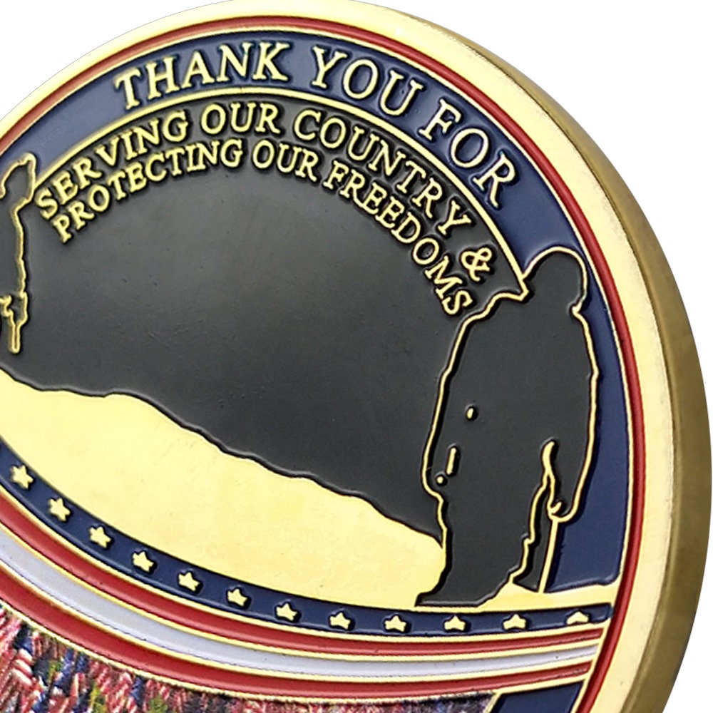 US Veteran Commemorative Flag Challenge Coin Military Thanksgiving Collectible/gift for Him for father decowoodo