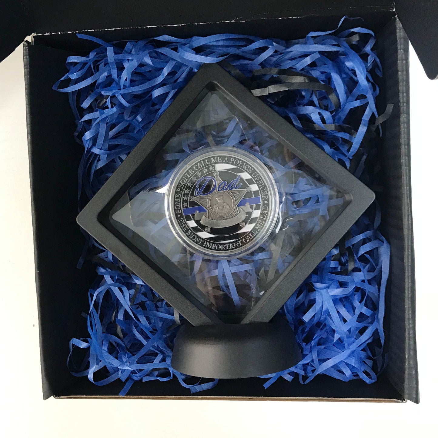Police officer Dad Challenge coin Retirement graduation gift for him for father police officer's prayer Thin blue lives matter DecoWoodo