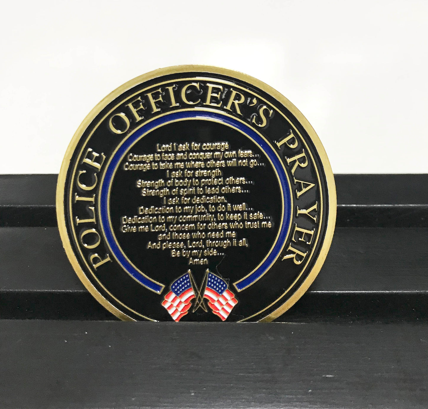 US Policeman Protector St. Michael Challenge Coin Police Officers Prayer Gold Coin Gift for Him/ Her/Father DecoWoodo
