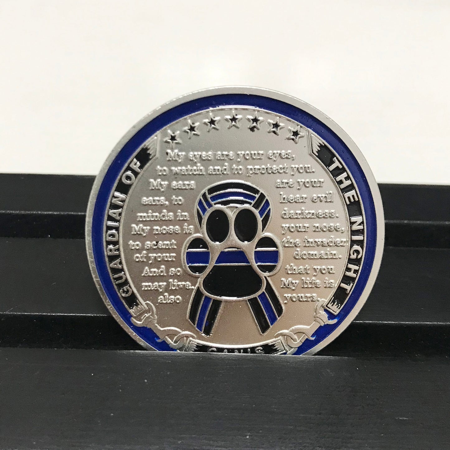 Policemen & K 9 Night Guardian Prayer Challenge Coin police sign Law Enforcement Medallion/gift for Him for father DecoWoodo