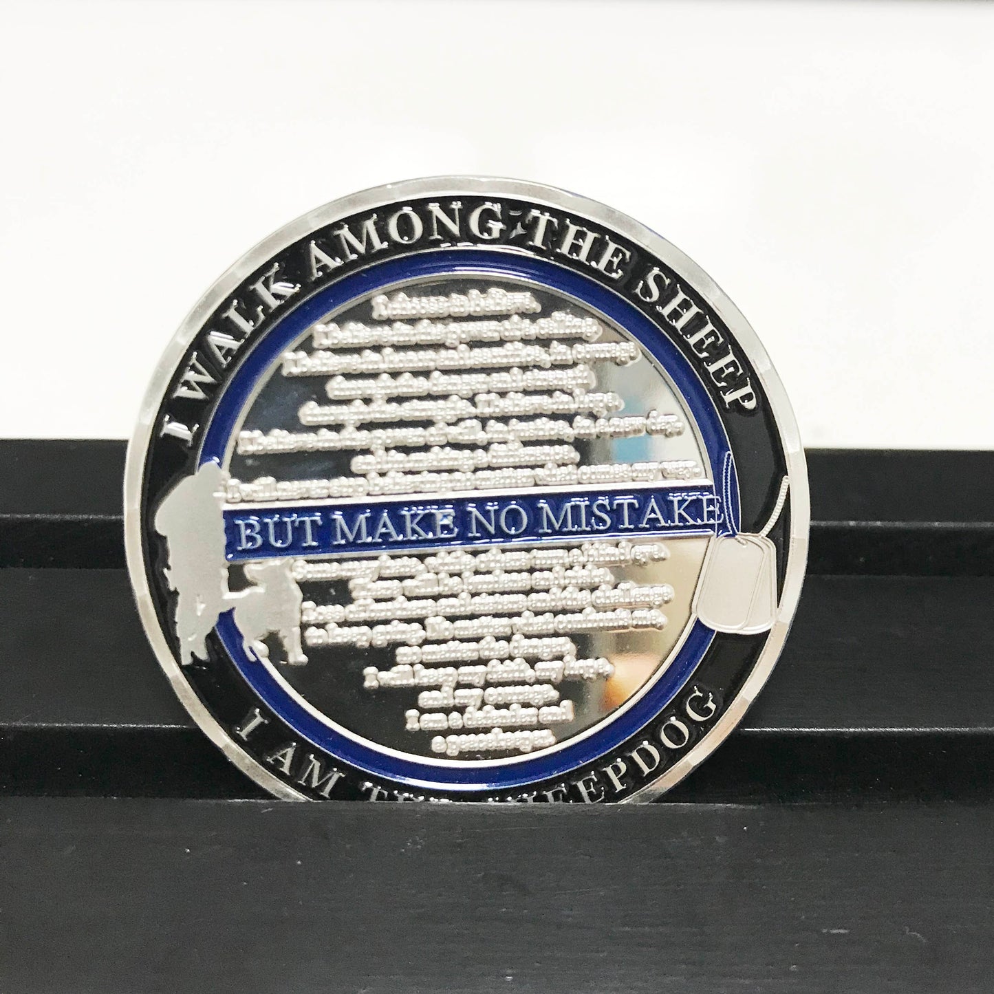 Police Blue 6 and K9 Night Guardian Prayer Challenge Coin Police Canine Officer Collectible Coin/gift for Him for father for husband DecoWoodo