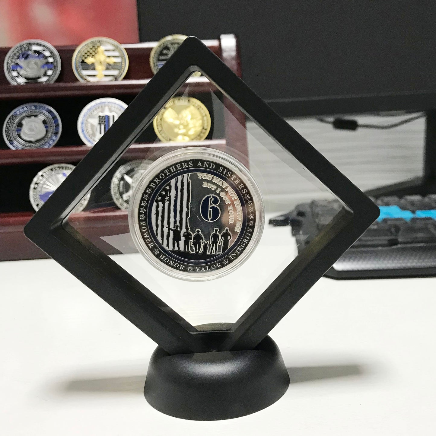 Police Blue 6 and K9 Night Guardian Prayer Challenge Coin Police Canine Officer Collectible Coin/gift for Him for father for husband DecoWoodo
