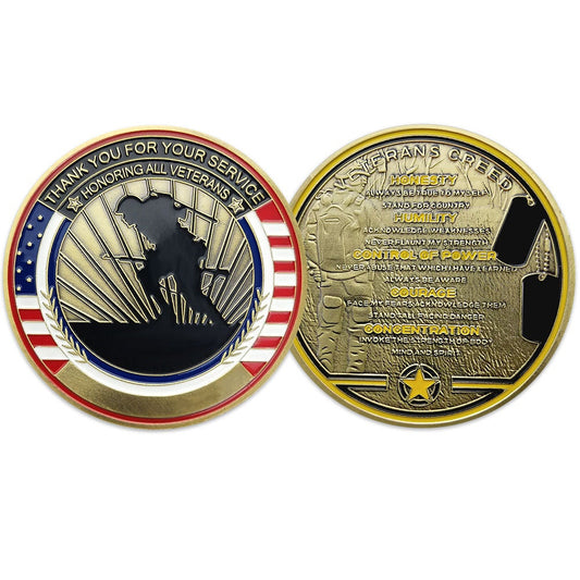 Veteran Creed Challenge Coin Thank You For Your Service Dog Tag Featured/gift for Him for father decowoodo