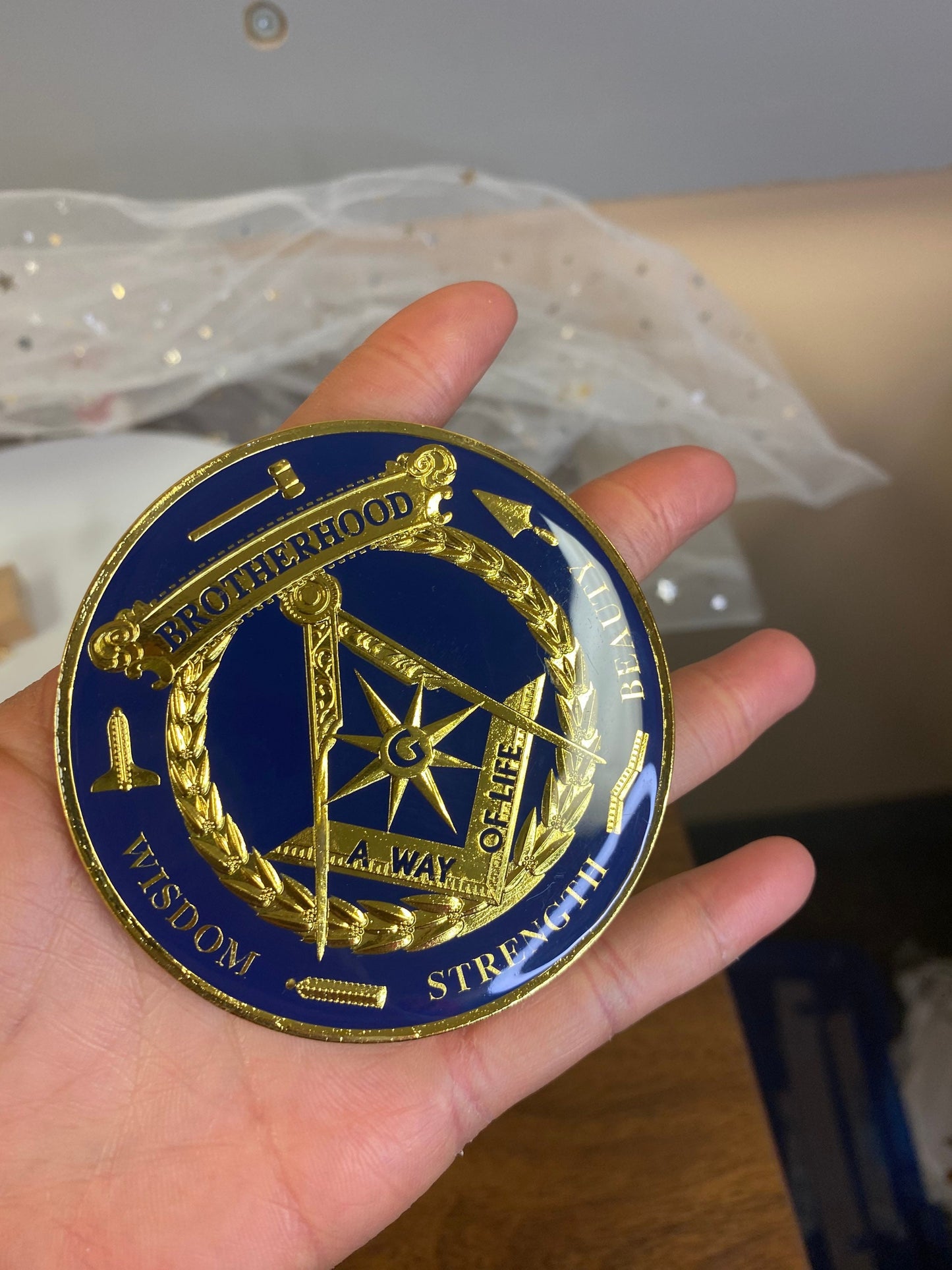 Masonic Car Emblem brotherhood gift, gift for him, gift for father/gift for Him for father decowoodo